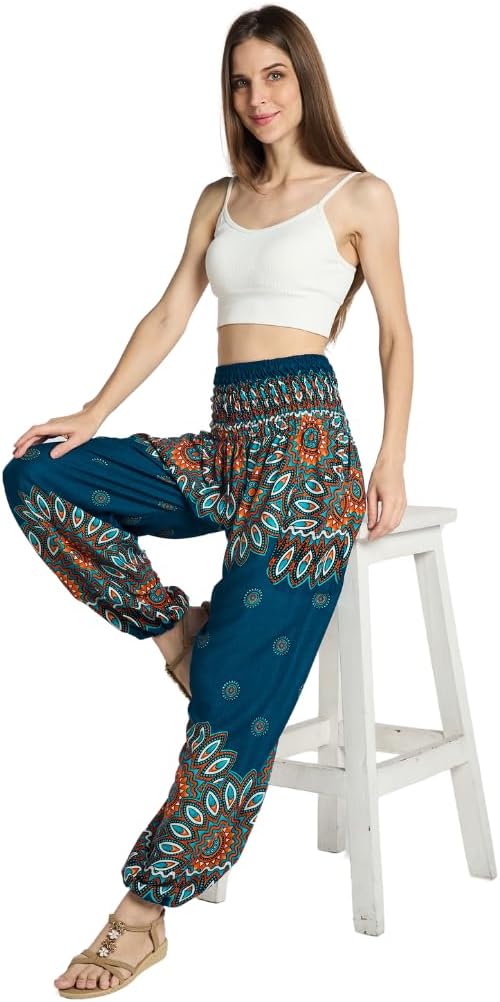 Banjamath Tranquil Threads High-Waisted Boho Harem Yoga Pants for Women