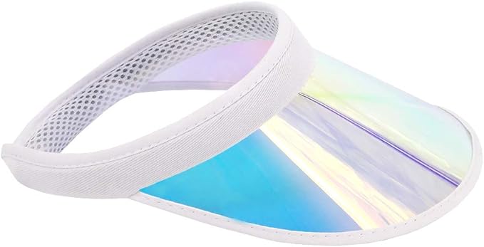 Surkat Women Sun Visors Hologram Wide Brim Thicker Sweatband UV Protective Sportswear Visors Sunhat