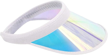 Surkat Women Sun Visors Hologram Wide Brim Thicker Sweatband UV Protective Sportswear Visors Sunhat