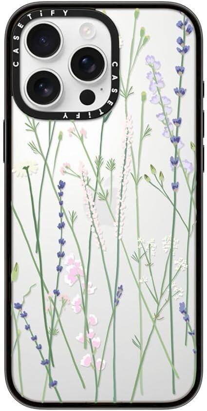 CASETiFY Compact Case for iPhone 16 Pro Max [Lightweight / 4 ft. 2X Military Grade Drop Protection/Slim] - Gigi Garden Florals - Clear Black