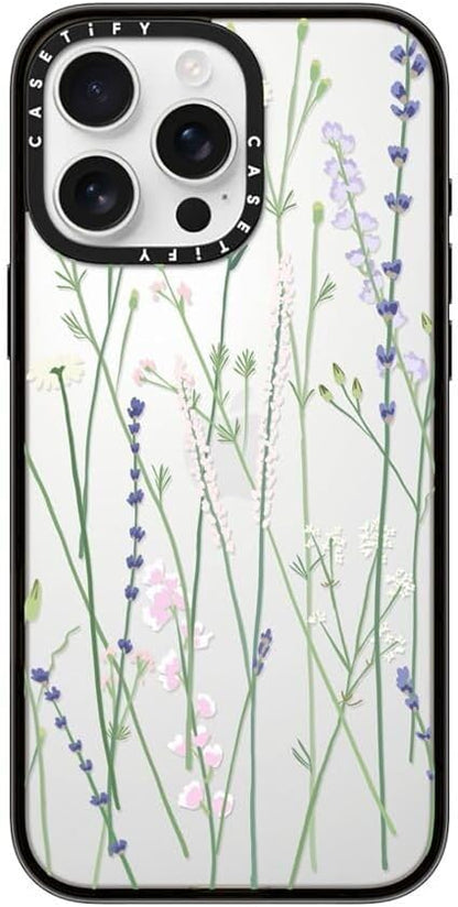 CASETiFY Compact Case for iPhone 16 Pro Max [Lightweight / 4 ft. 2X Military Grade Drop Protection/Slim] - Gigi Garden Florals - Clear Black