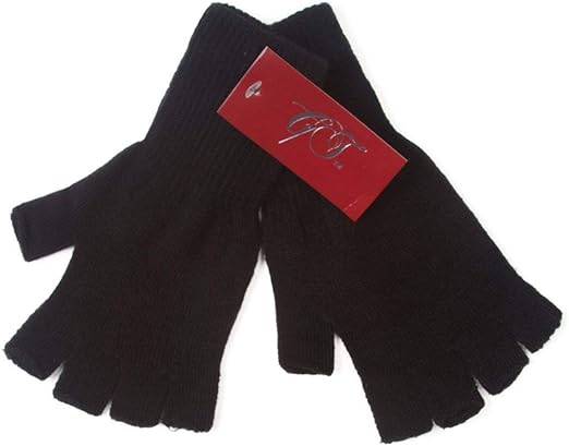 Gravity Threads Knit Fingerless Gloves, Black