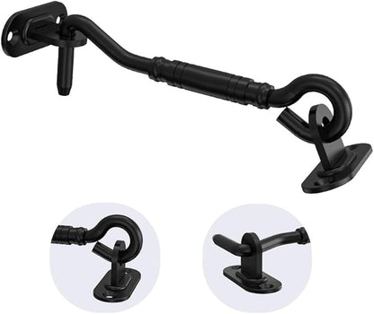 Homlux Heavy Duty Latch Lock Sliding Door Matte Black Privacy Barn Door Latch for Garage Gates and Shed Doors 1PCS