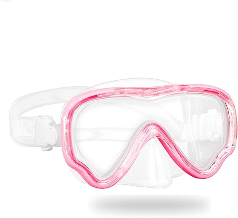 Kids Snorkel Mask Swimming Diving Mask Goggles with Nose Cover,Snorkel Gear Scuba Diving Snorkeling,Anti-Fog 180° Clear View Pool Swim Mask for Youth Children Junior Girls Boys Ages 5-15