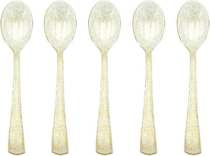 Gold Glitter Premium Quality Mini Spoons, 20 Count