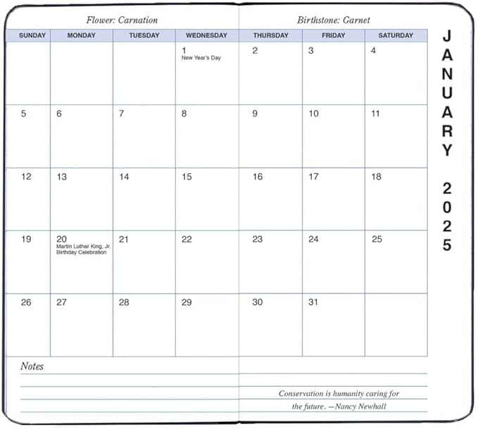 Black Monthly 2025 Pocket Planner