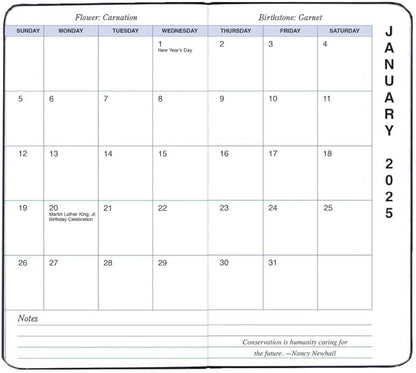 Black Monthly 2025 Pocket Planner