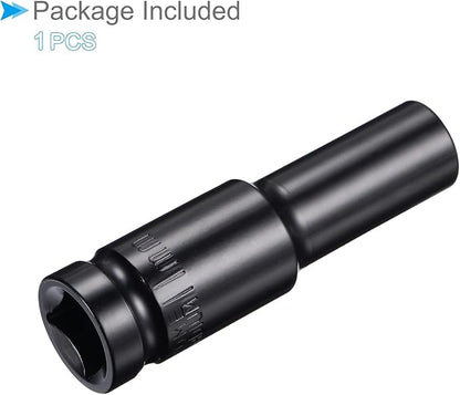Deep Impact Socket, 12" Drive 11mm Socket, CR-V Steel Rounded Corner Design 6-Point Deep Impact Socket - (Applications: for Screw Installation and Removal)