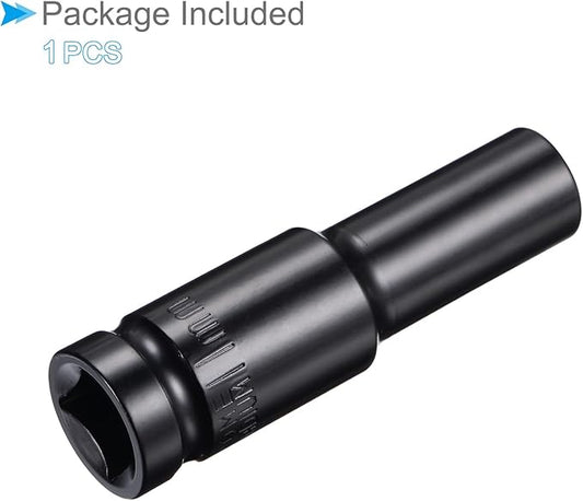 Deep Impact Socket, 12" Drive 11mm Socket, CR-V Steel Rounded Corner Design 6-Point Deep Impact Socket - (Applications: for Screw Installation and Removal)