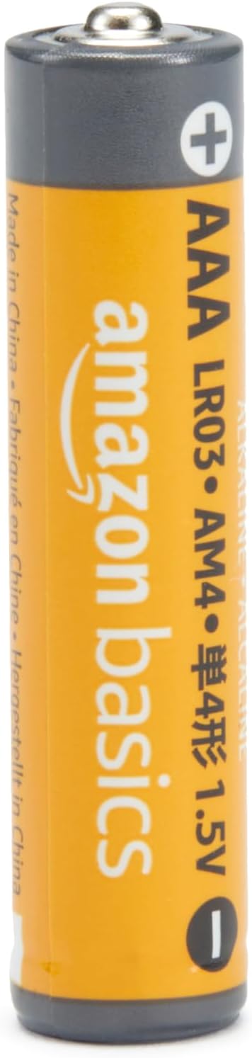 Basics AAA Long-Lasting Alkaline Batteries, 12 Count, 1.5 Volt, 10-Year Shelf Life, for Home and Office
