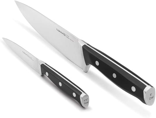 Calphalon Classic Steel Knife Set, Paring  Chef Knife, 2 QT, 1 CT