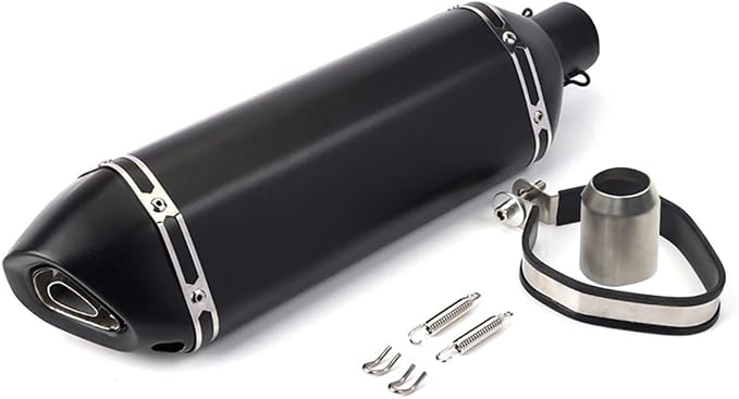 Exhaust Muffler 1.5-2"Inlet with Removable DB Killer for Street/Sport Motorcycles and Scooters with 38,51mm Diameter Exhaust Pipes(Matt black)