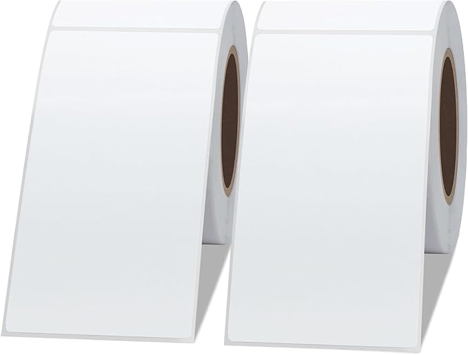 Hybsk 2.25x4 inch Direct Thermal Labels for Barcodes, Address, Compatible with Rollo Label Printer  Zebra Desktop Printers (2.25"x4",2 Rolls White)