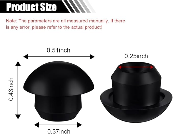 Bottle Jack Floor Jack Oil Filler Plug, 8mm Flat-Head Rubber Hydraulic Filler Bung for Oil Reservoir Hole, Horizontal Jack Hydraulic Top Pressure Rod for Oil Reservoir (6PCS)