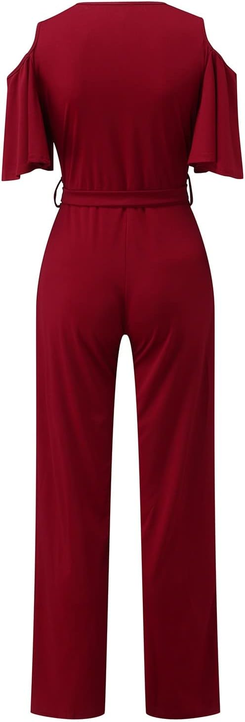 Offthe Shoulder Romper for Women Dressy Evening Cocktail Party Wedding Guest Plus Size Cold Shoulder Jumpsuits