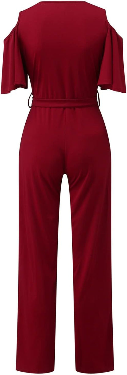 Offthe Shoulder Romper for Women Dressy Evening Cocktail Party Wedding Guest Plus Size Cold Shoulder Jumpsuits