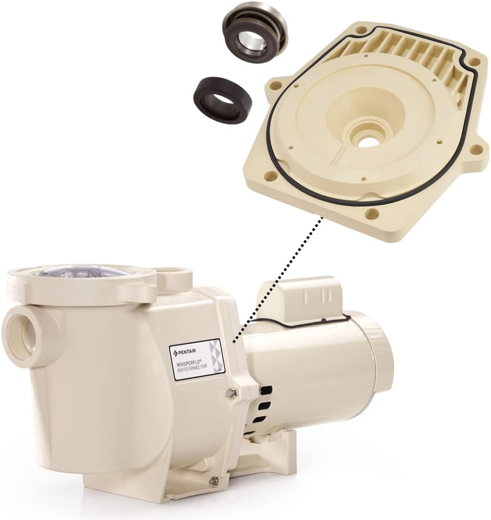 Seal Plate Compatible with Pentair Whisperflo and Intelliflo Pool Pump 074564 | Seal Plate Gasket & Shaft Seal PS-1000 Included | Complete Kit Made in USA