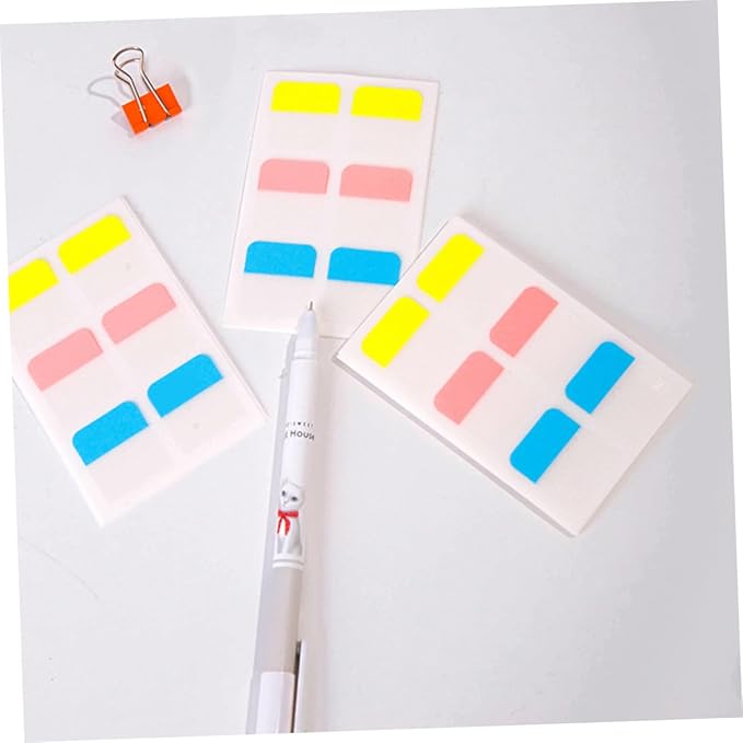 8 Sheets Vibrant Lined Sticky Index Stickers Notes Pastel Pads for Student Supplies