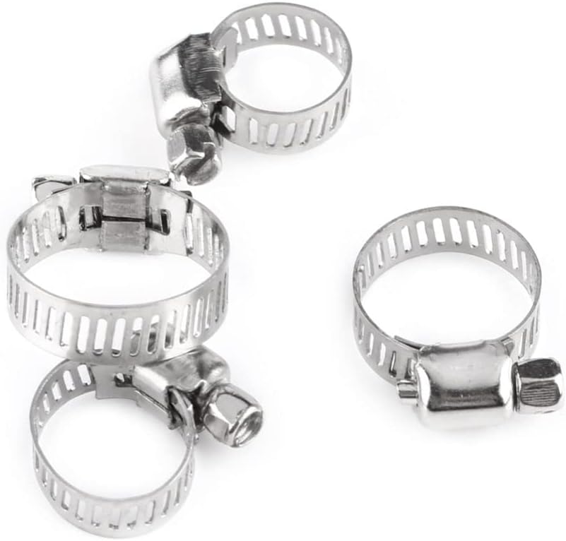 8pcs Adjustable Stainless Steel Screw Band Hose Clamps Fuel Pipe Worm Gear Clip,13mm,19mm
