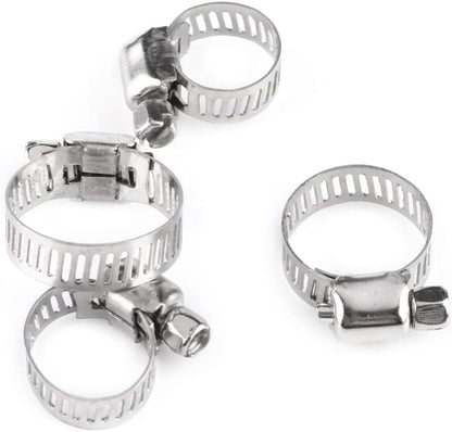 8pcs Adjustable Stainless Steel Screw Band Hose Clamps Fuel Pipe Worm Gear Clip,13mm,19mm