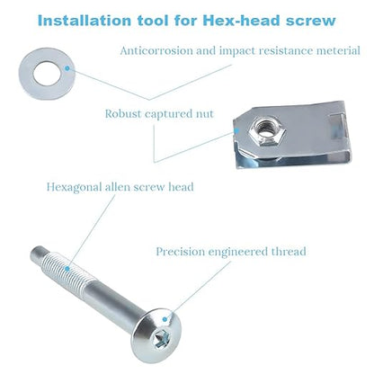 Truck Bed Mounting Bolt Nut Hardware Kit Compatible with 1997-2012 Ford F150,1997-2012 Ford Lobo Pickup, 2006-2008 Lincoln Mark LT Replaces  924-313, W708605-S436