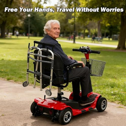 tonchean Universal Walker Holder for Mobility Scooter, Heavy Duty Mobility Scooter Accessories, Compatible with Pride & Golden, Large Load-Bearing, Lightweight, Easy Install - Black