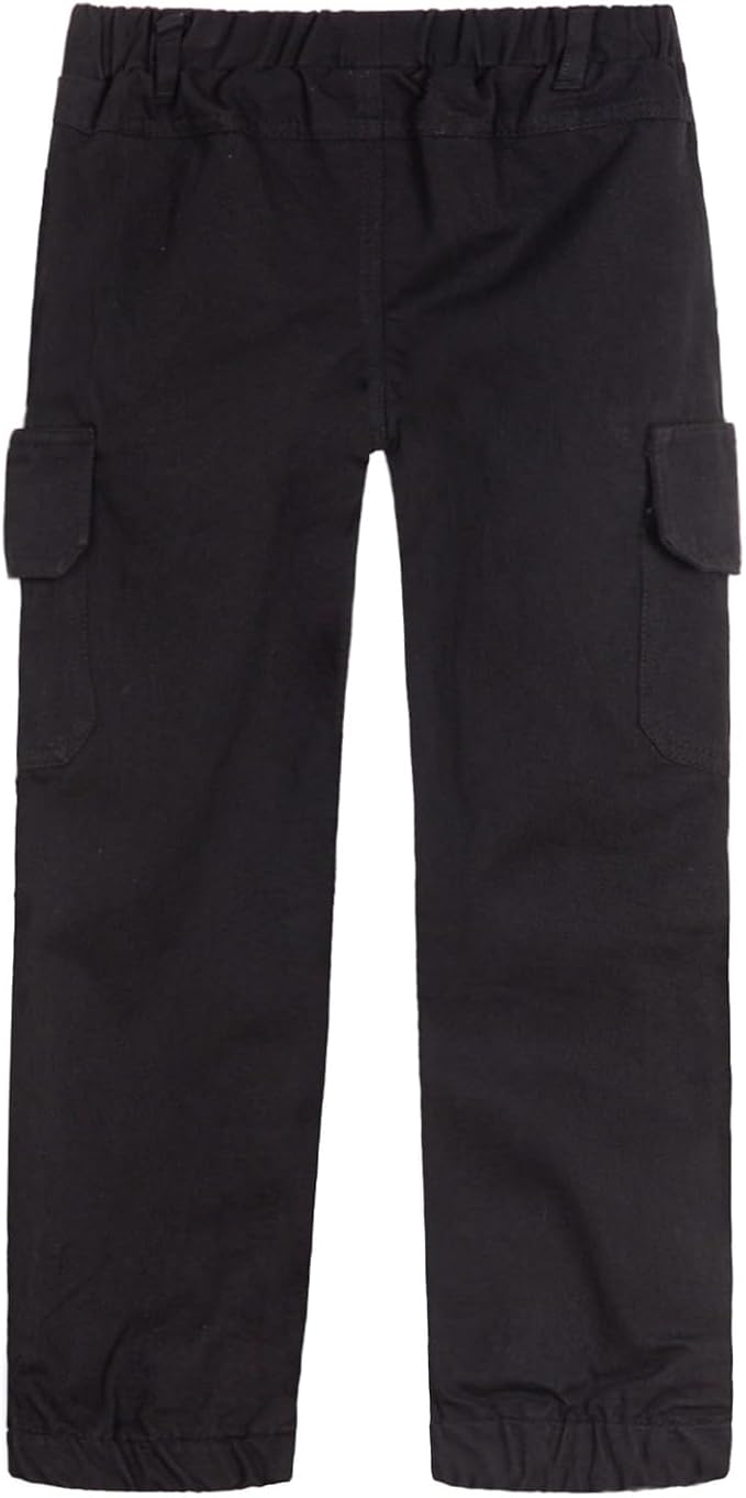 Mud Kingdom Boys Cargo Joggers Pant Elastic Waist with Hoop Pull On Outdoor Woven with Pockets