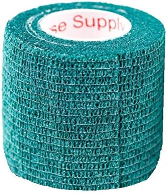 Vet Wrap Tape (Hunter Green) (2 Pack) (2 Inch x 15 feet) Self Adhesive Adherent Adhering Cohesive Flex Self Stick Bandage Grip Roll Dog Cat Pet Horse