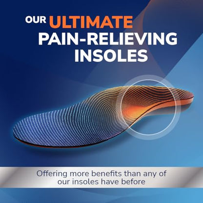 Dr. Scholl’s Advanced Pain Relief Insoles for Men Women, Heavy Duty Orthotics Inserts for Work Shoes & Boots, Plantar Fasciitis & Arch Support, Flat Feet, Shock-Absorbing, Supports up to 340 lbs MEN 7.5-8 WOMEN 8.5-9