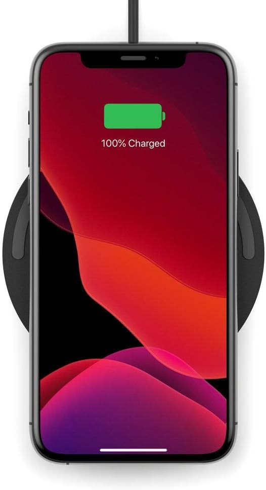 Belkin BoostCharge Wireless Charging Pad 10W (Qi-Certified Fast Wireless Charger for iPhone, Samsung, Google, More) a Black, Wall Adapter Not Included