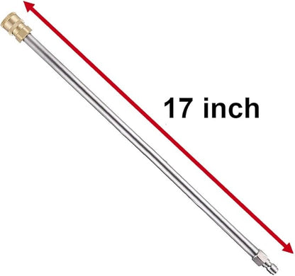RIDGE WASHER Pressure Washer Extension Wand, 17 Inch Stainless Steel 14 Inch Quick Connect Power Washer Lance, 2 Pack