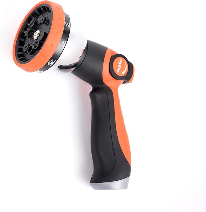 Hose Nozzle, Metal Garden Spray Hose Nozzle, 10 Patterns Thumb Control Hose Sprayer Nozzle in Lawn and Garden