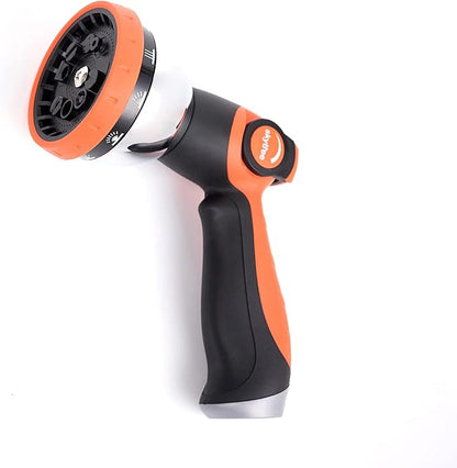 Hose Nozzle, Metal Garden Spray Hose Nozzle, 10 Patterns Thumb Control Hose Sprayer Nozzle in Lawn and Garden