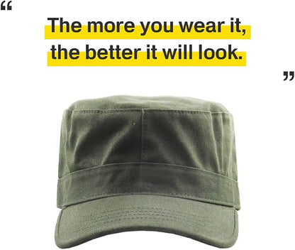 KBETHOS Cadet Army Cap Basic Everyday Military Style Hat (Now with STASH Pocket Version Available) ( Olive Daily Cadet )