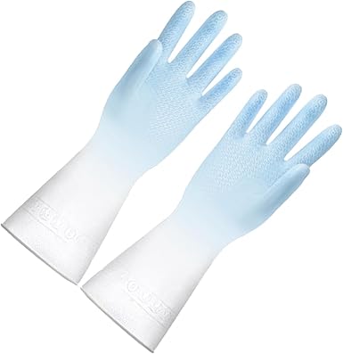 Acouto Kitchen Gloves - Reusable Dishwashing  Gloves with a Snug Fit for Household Tasks
