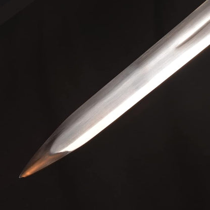 Full Metal Geralt's Silver Steel Sword 125cm/48.8 inches, Runes Engraved on The Blade, Stainless Steel,White Wolf Sword,Aerondight Silver Sword Handmade Anime Cosplay Prop for Display and Collection