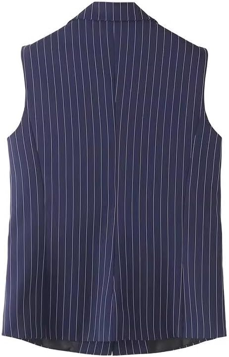 LIXINGHEITANG European and American style womens casual sleeveless loose striped vest trousers suit