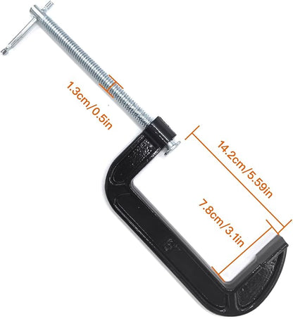 Brand: Zeromall 4.5 4.5 out of 5 stars (57) 6 Inch C-Clamp Set, 2-5/8 Inch Throat Depth Heavy Duty Steel C Clamp Industrial Strength C Clamps for Woodworking, Welding, and Building (2PCs)