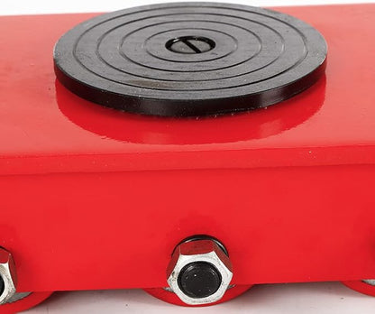 8 Ton Heavy Duty Machine Dolly Skate for Industrial Moving Equipment,Machinery Roller Mover Cargo Trolley with 360 Rotation Cap Red