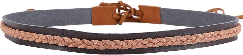 CRASPIRE Cowboy Hat Band Imitation Leather Braided Black Adjustable Western Hat Belt Replacement Hat Accessories for Fedora Cowboy Straw Western Straw Hat
