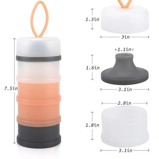 Accmor 2 Pack Baby Formula Dispenser On The Go, Stackable Formula Dispenser Formula Container to Go, Non-Spill Portable Milk Powder Kids Snack Storage Container, BPA Free