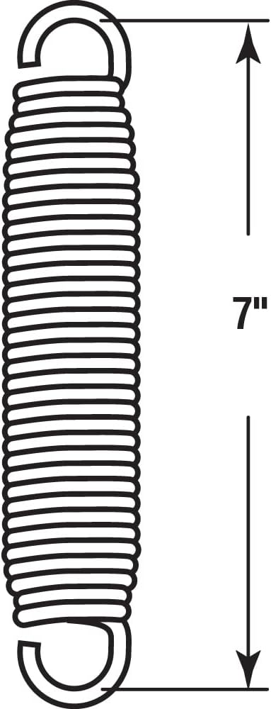 Prime-Line SP 9655 Trampoline Spring, Spring Steel Construction, Bright Nickel Plated Finish, 1 In. x 7 In., Single Open Loop (Single Pack)