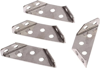 10pcs Universal Furniture Corner Connector Stainless Steel Corner Brace Without Screws Heavy Duty Angle Shelf Brackets for Wood