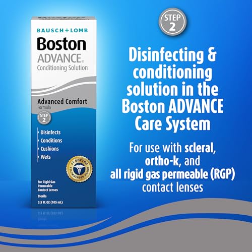 Boston Advance Conditioning Solution, Conditions & Wets Rigid Gas Permeable (RGP) Lens for Comfortable Wear, 3.5 Fl Oz (Pack of 2)