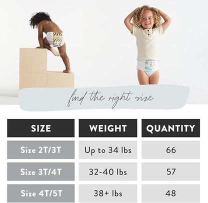 The Honest Company Clean Conscious Training Pants for Sensitive Skin, Hypoallergenic, Fragrance-Free, Magical Moments Butterfly Kisses, Size 4T/5T (38 lbs), 32 Count