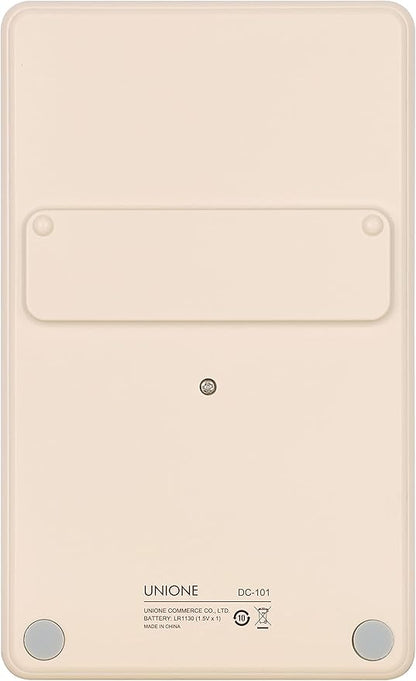 UNIONE Pocket  Desktop Beige Calculator with a Bright LCD, Dual Power Handheld Desktop. Color. Business, Office, High School