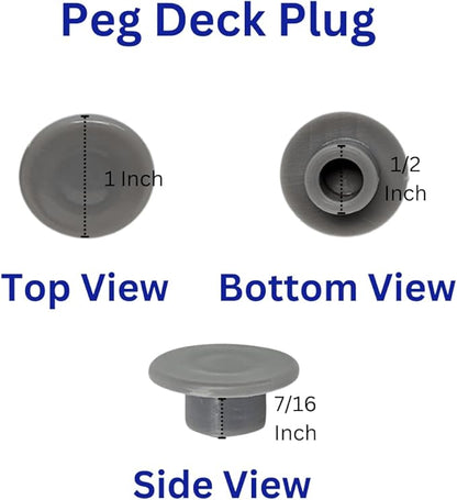 Pool Fence Deck Plugs & Sleeves for Peg Pole Fence (Gray)