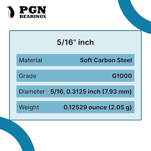 (1,500 Pieces) PGN Steel Slingshot Ammo - 5/16" Inch (0.3125" Caliber) - Straight & Precise Practice Slingshot Ammo - Steel Pocket Slingshot Ammo - Slingshot Ammo Steel