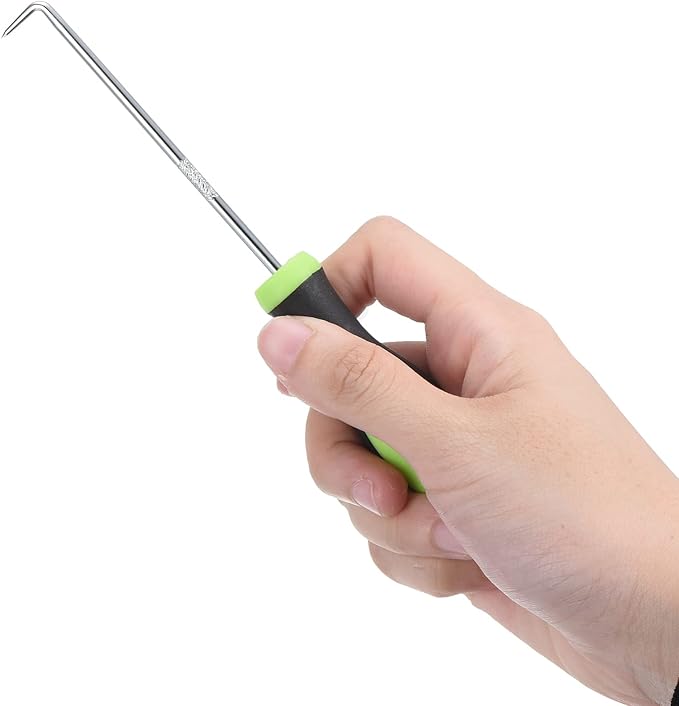 PATIKIL O-Ring 90 Degree Pick 170mm, Oil Seal Gasket Precision Screwdriver Puller Remover Removal Tool, Green