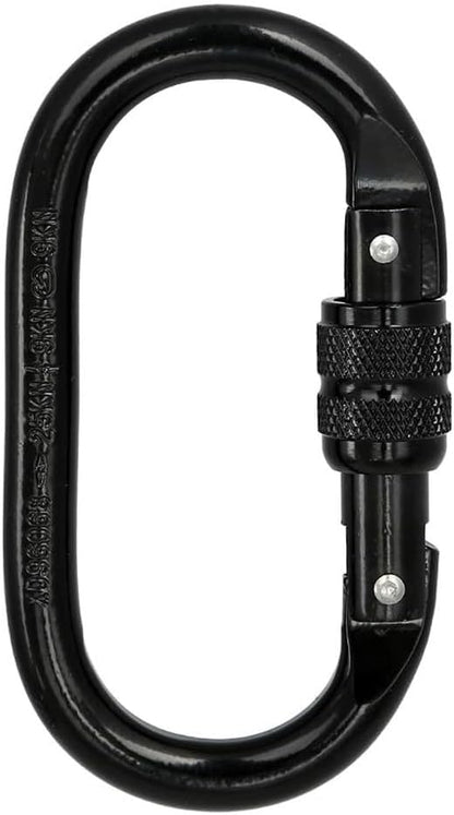 1 Pack Heavy Duty Carabiner Clip Carabiner Hook, O Shape, Black